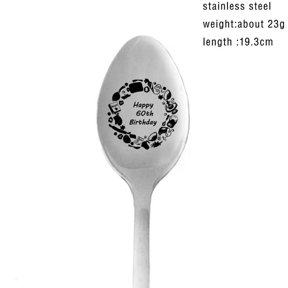 60th Spoons Taoup 30 40 50 60 посуда для вечеринки в честь Дня Рождения одноразовая посуда на день рождения украшения для взрослых тарелка скатерть DIY набор посуды - Цвет: 60th Spoons