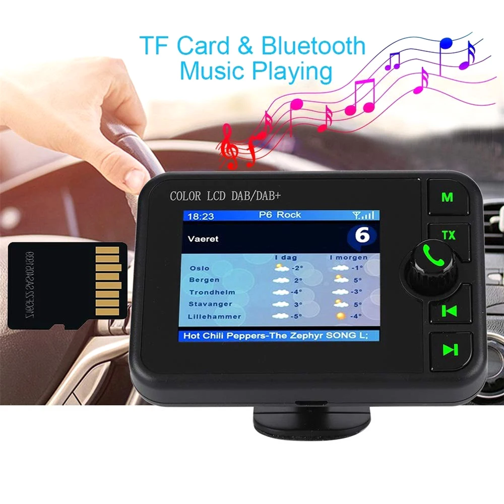 Автомобильный мини-цифровой радиоприемник Bluetooth MP3 музыкальный плеер fm-передатчик с красочным ЖК-экраном Автомобильный USB зарядное устройство адаптер