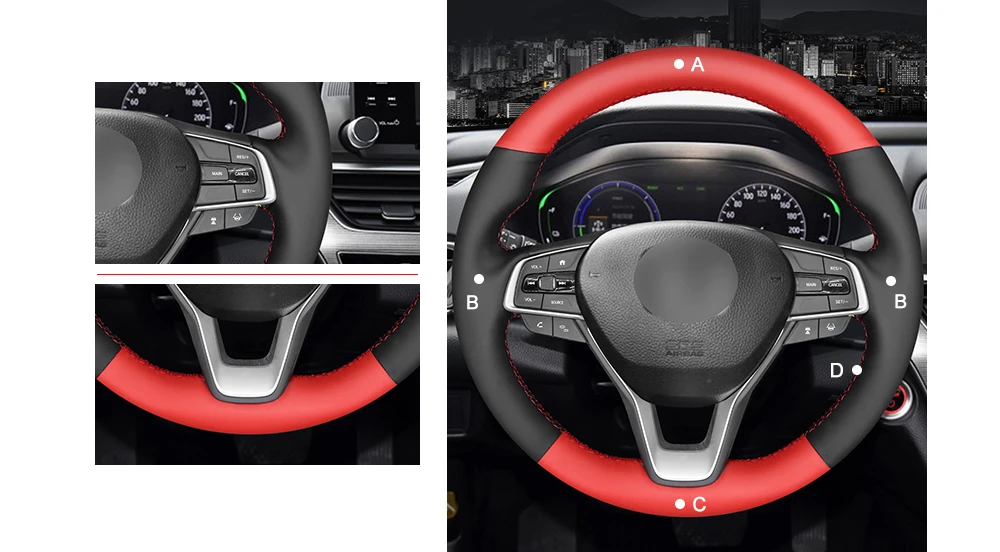 MEWANT черный искусственная кожа Чехол рулевого колеса автомобиля для Honda Accord 10 Insight