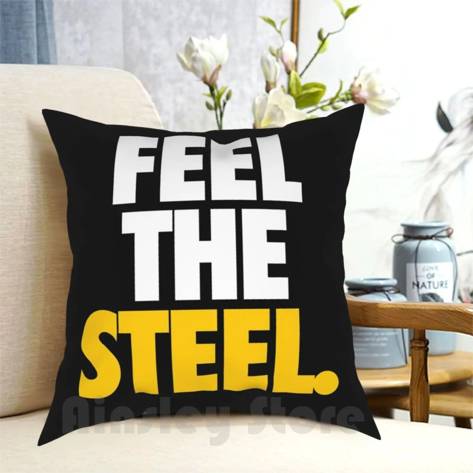 

Feel The Steel. Pillow Case Printed Home Soft Throw Pillow Feel Metal Pro Football Parody Kiss Me Might Irish St Saint