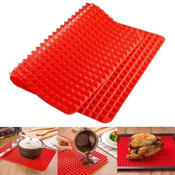 Silicone Pyramid Baking Mat Cooking Pan Bakeware Pan Nonstick Healthy Food Grade Silicone Oven BBQ Mats Baking Grilling Tray