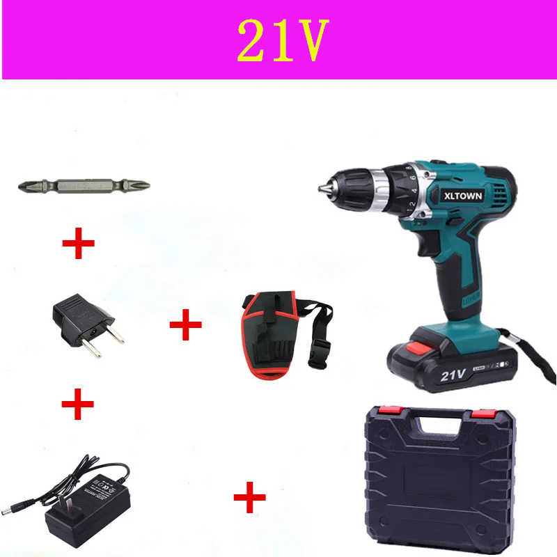 21V B XLTOWN 21 в электрическая отвертка ручная дрель аккумуляторная электрическая отвертка Беспроводная многофункциональная ручная дрель электроинструменты - Цвет: 21V B