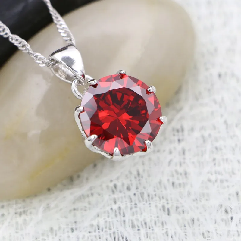 Colar De Pingente Redondo Prata 925 Acess rio De Casamento Cristal 