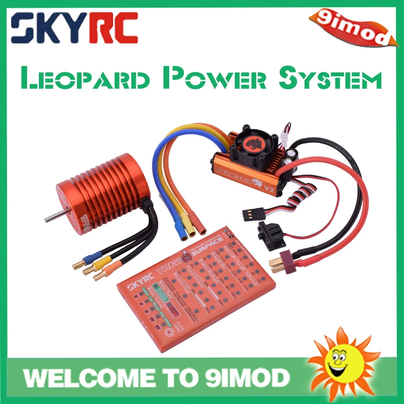 

SKYRC Leopard 12.0T 3300KV Brushless Motor 60A Brushless ESC LED Programming Card Power System Combo Set for 1/10 RC Car Truck