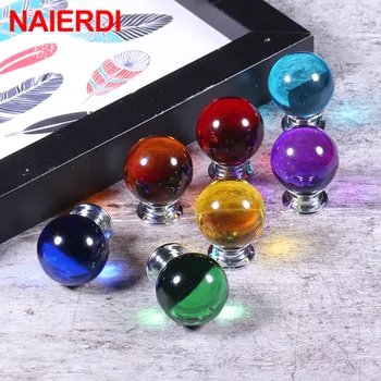 NAIERDI 30mm Crystal Ball Furniture Knob Kitchen Cupboard Door Pulls Drawer Knobs Cabinet Handles Wardrobe Door Handles Hardware