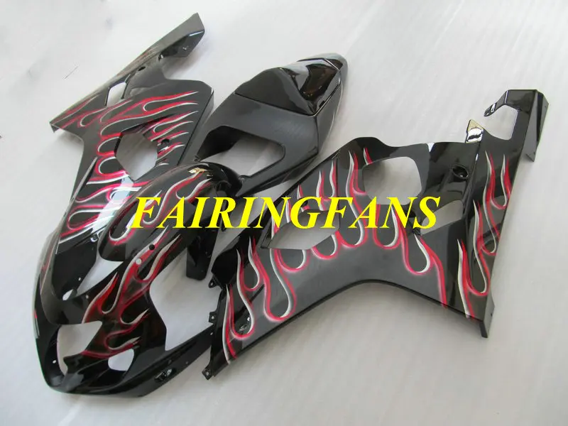 Мотоцикл обтекателя тела для GSXR600 750 K4 04 05 R 600 GSXR750 2004 2005 двойной Обтекатели с пламенем Кузов+ подарки SE46