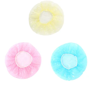 

100pcs/Set Disposable Waterproof Shower Cap Thicken Printing Bath Hat One-Off Elastic Bathing Cap Bathroom Accessories Set
