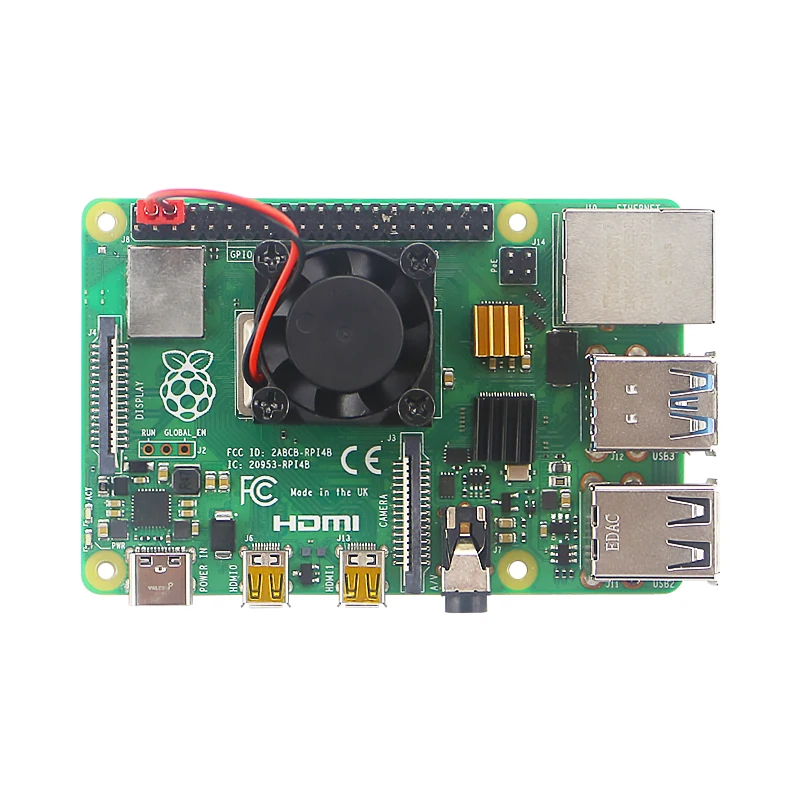 Raspberry Pi 4 ventilador com almofada de silicone, dissipador de calor de alumínio, modelo B