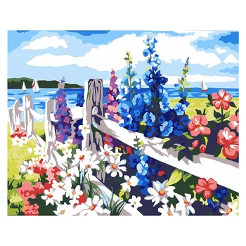 

Flower Paint By Numbers Kits DIY Number Hand Canvas Painting for Kids & Adults 16X20 Inch-Dropship