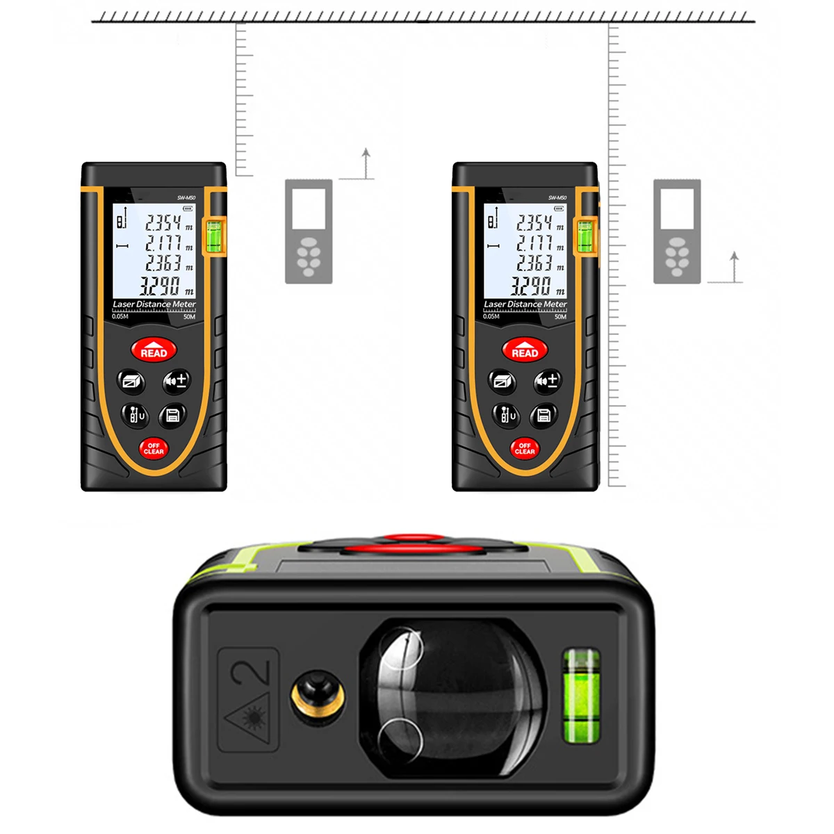 Portable Handheld Digital Laser Distance Meter Range Finder Measure Tool with Dual Bubble Level for construction and industries Portable Handheld Digital Laser Distance Meter Range Finder Measure Tool with Dual Bubble Level for construction and industries