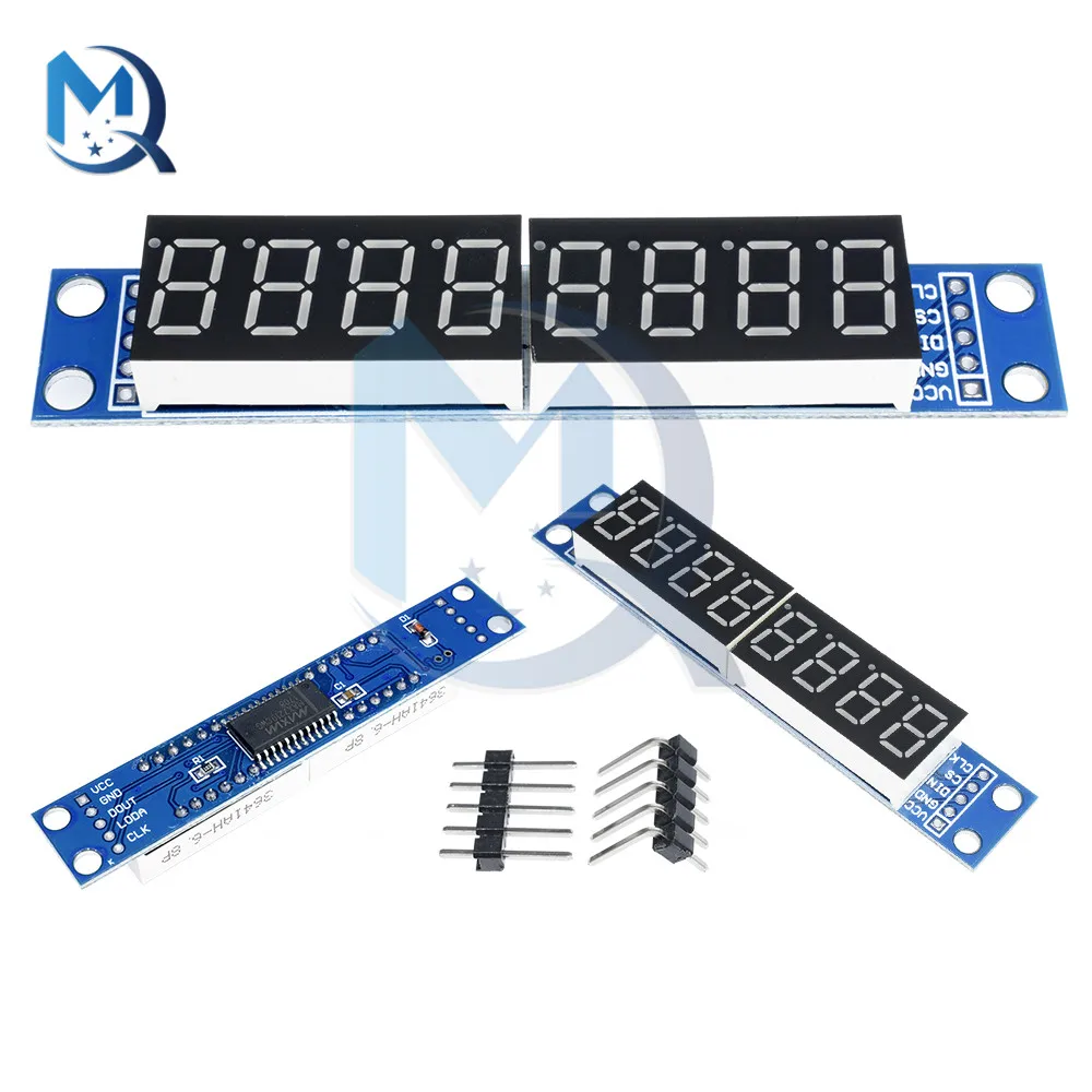 MAX7219 LED Dot Matrix 8 Digit Digital Tube Display Control Module For Arduino 3.3V 5V Microcontroller Serial Driver 7-segment