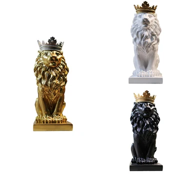 

Nordic Style Fashion Simple Crown Lion Resin Abstract Art Display Stand