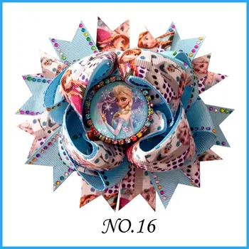 

100 Princess 4.5" Hair Bow Frozen Anna Elsa Olaf Rapunzel Mermaid Snow white Mickey Clip