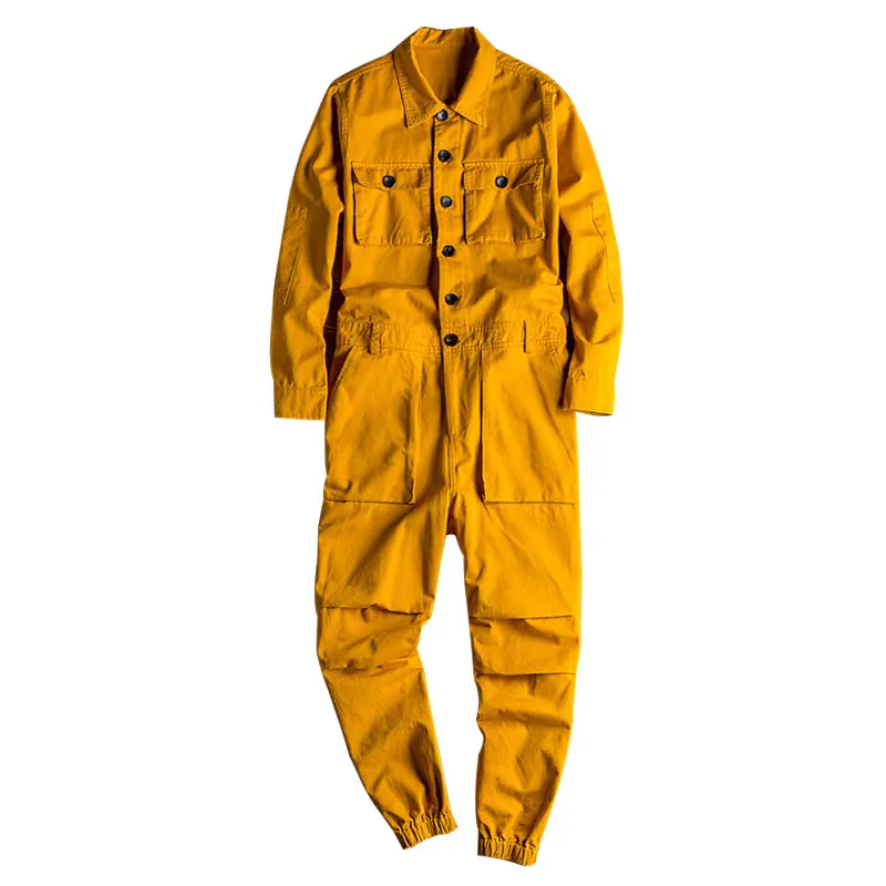 New Men's Cotton Coveralls Loose Jumpsuit Casual Pants Fashion Trousers Overalls 