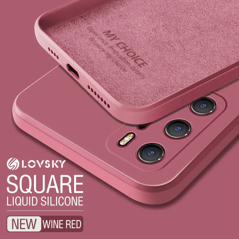 Per Huawei P40 Pro P30 Pro P20 Pro Mate 40 Pro 30 Pro 20 Pro Custodia Quadrata Di Lusso Custodia Morbida In Silicone Liquido Originale