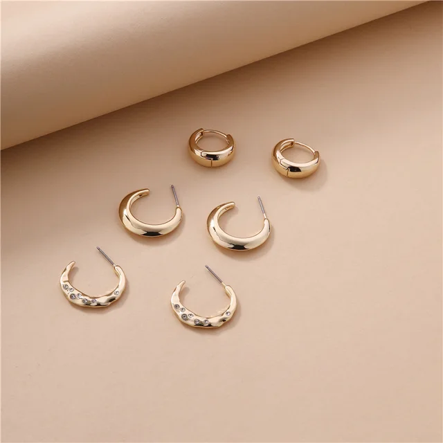 Gold Silver Color Stainless Steel Hoop Earrings for Women Small Simple Round Circle Huggies Ear Rings Steampunk Accessories 21368
