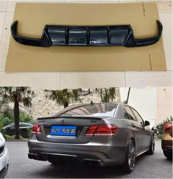 

W212 Real Carbon Fiber Rear Bumper Lip Splitter Diffuser Lip Spoiler For Benz W212 E260 E300 E400 E63 AMG 2014 2015