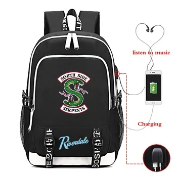 

Mochila Riverdale 1-3 Type USB Charging School Bags For Teenage Girls Men's Fashion Travel Waterproof Laptop Backpack Bookbag