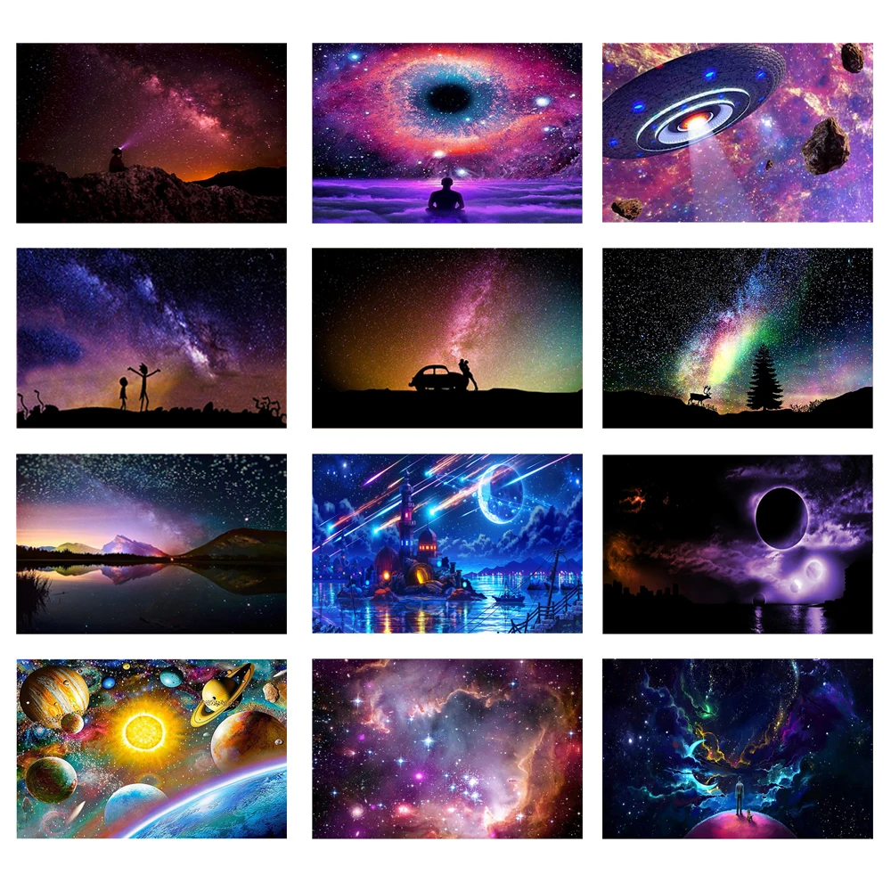 

5D DIY Full Drill Round Diamond Galaxy Aurora Universe Embroidery Mosaic Canvas Cross Stitch Kit Room Home Decor