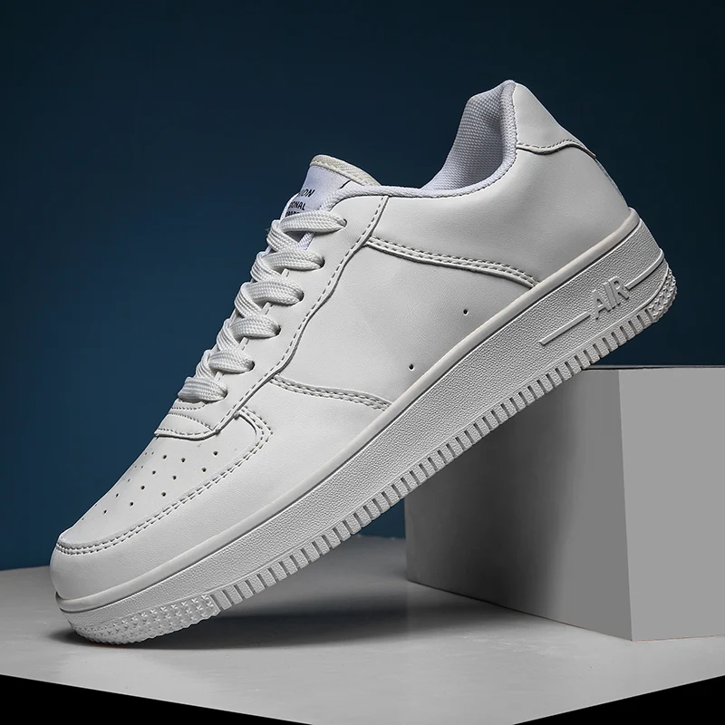 AF1-white Трендовые осенние новые уличные Нескользящие мужские кроссовки унисекс спортивная обувь Лидер продаж дышащая женская обувь для бега с отверстиями zapatos hombre - Цвет: AF1-white