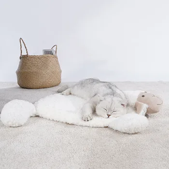 

Lamb Shape Cat Pet Mat Warm Large Soft Flannel Cotton Mattress Dog Pet Mat Bed Pad Self Heating Rug Thermal Washable Pillow