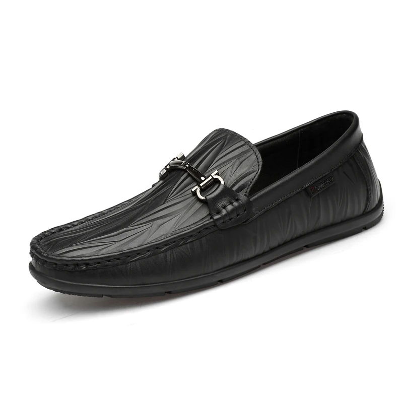 Genuine Leather Men Loafers Comfortable Brown Black Man Flat Walking Footwear Slip on Luxury Male Casual Driving Sneakers