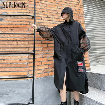 

SuperAen Pluz Sized Shirt Women's Dress Spring and Autumn New 2020 Ladies Dress Long Sleeve Fashion Women Clothing