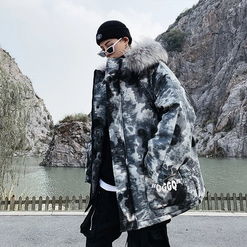 2019 Мужская зимняя камуфляжная куртка пальто в японском стиле мужская хлопковая