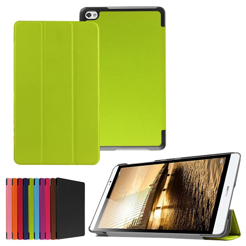 Защитный чехол для планшета чехол для huawei MediaPad M2 M2-801W M2-803L huawei M2 8,0 Folio Stand кожаный чехол PU противоударный - Цвет: HW M28 KST GN