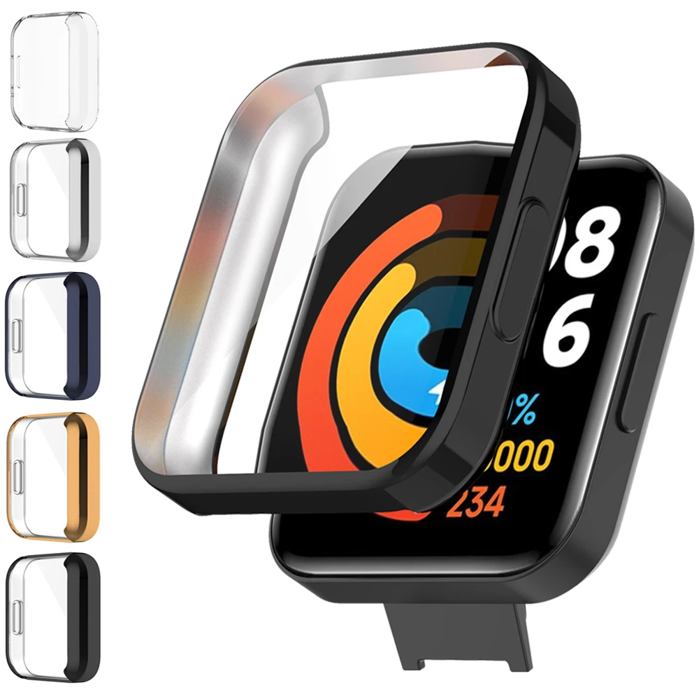 Clear TPU Protector Case Cover for Xiaomi Redmi Watch 2 Lite Bracelet Smartwatch Plating Protective Shell Frame Accessories | Электроника