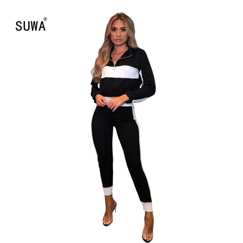 black and white tracksuit womens