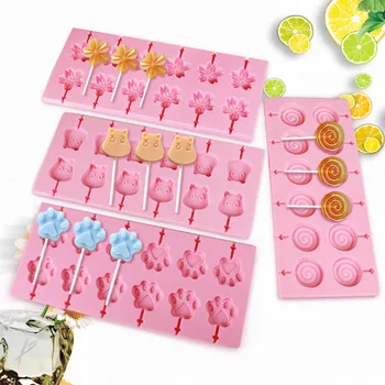 

Silicone Food Grade Chocolate Lollipop Molds Biscuit Molds Kitchen Baking Gadget Candy Ice Cookie Mould without rod
