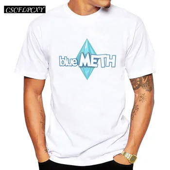 

New Simple Design Men's T-shirt Blue Meth Printed Cool Tops Tee 1 order