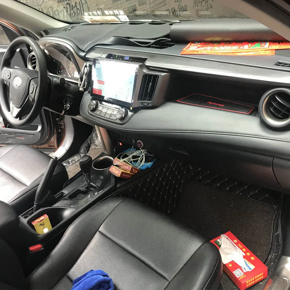 Для Toyota RAV4 2013- внутренний центральный Управление Панель дверная ручка 5 мм Углеродистой волокно наклейки стайлинга автомобилей аксессуары