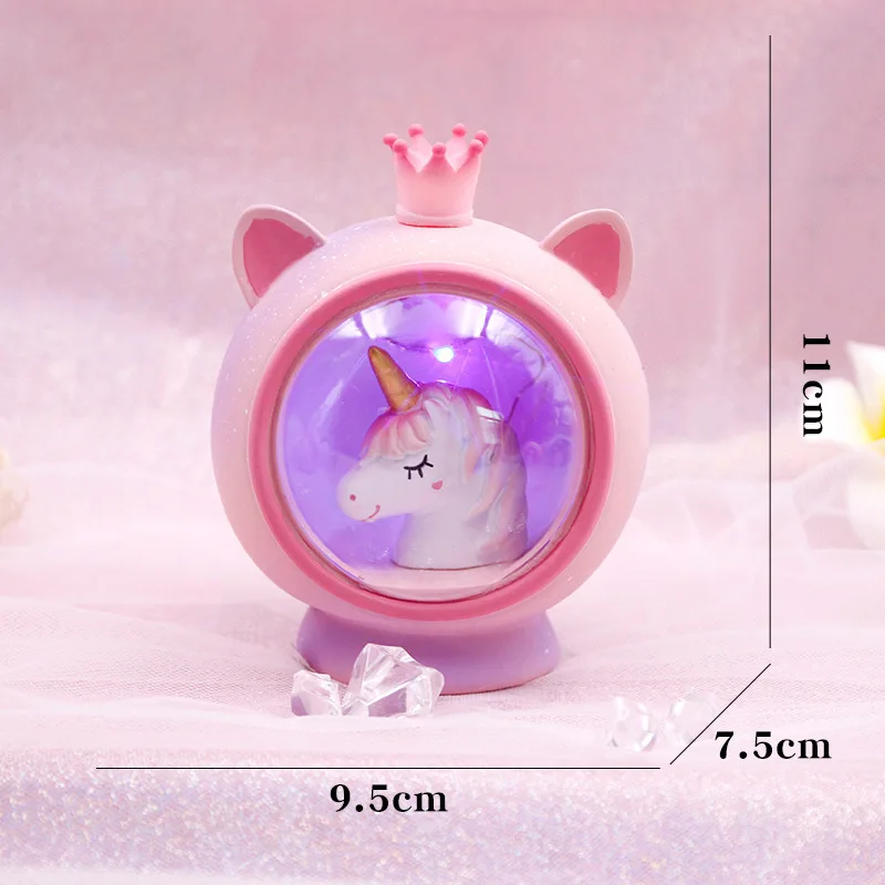 Creative Christmas Gifts New Year Table Lamp Decoration Girl Heart Room Layout Unicorn Lamp Student Gift Night Light for Kids - Цвет: Horse pink
