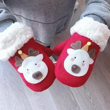 Новые зимние детские перчатки теплые кашемировые толстые детские перчатки с рисунком оленя, кота, варежки для мальчиков и девочек, рождественские подарки