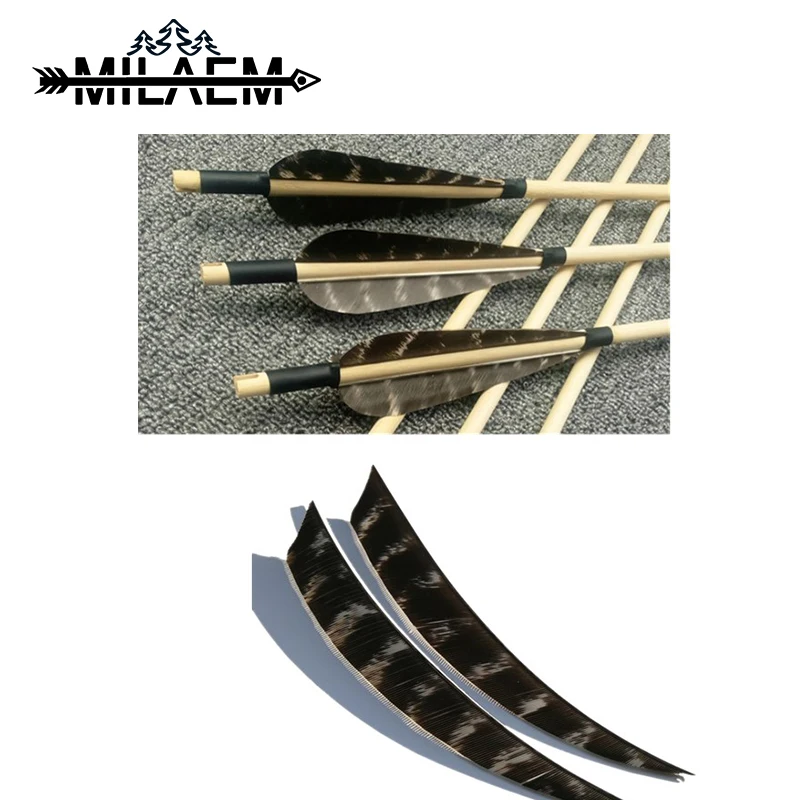 Стрельба из лука 5-дюймовая с пером и индейкой одностороннее Настоящее Fletching для