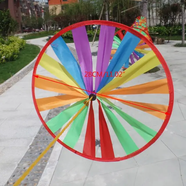 Colorful Turntable Windmill Outdoor Garden Kindergarten Layout Decoration Children Toys String Rope Pinwheel 3