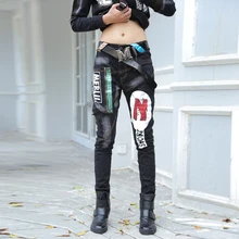 3132 весенние джинсы с буквенным принтом и низкой талией, узкие брюки для женщин, большие размеры, хлопковые черные джинсовые женские осенние уличные тонкие брюки