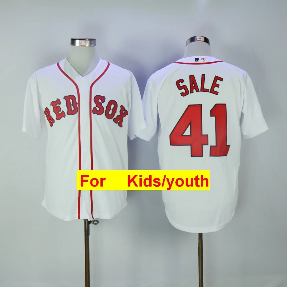 Youth Boston Mookie Betts Xander Bogaerts J.D. Martinez Andrew Benintendi Chris Sale Jackie Bradley Flex& Cool Base Jersey - Цвет: Коричневый