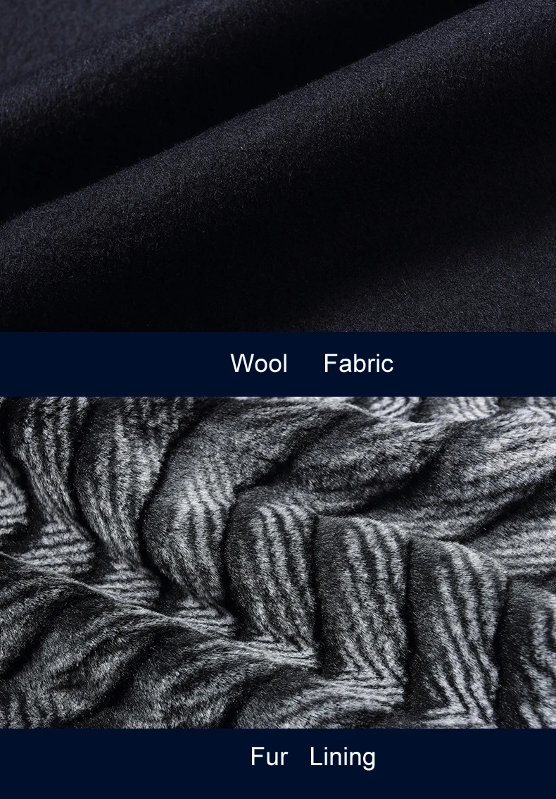 Winter New Wool Lining Menteau Hiver Homme High Quality Natural Fur Collar Winter Coat For Men