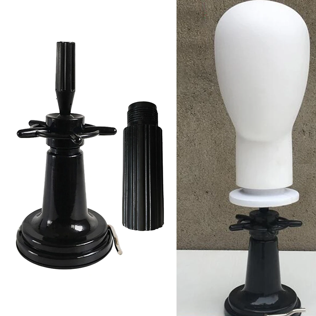 Tabletop Mannequin Head Doll Stand with Suction Cup Hairdressing Wig Cap Display Holder Universal 15''