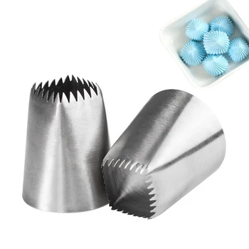 

2pcs/set Large Size Square Icing Piping Nozzles Cake Decorating Pastry Tip Sets Fondant Cake Mold Tools Dessert Decorators