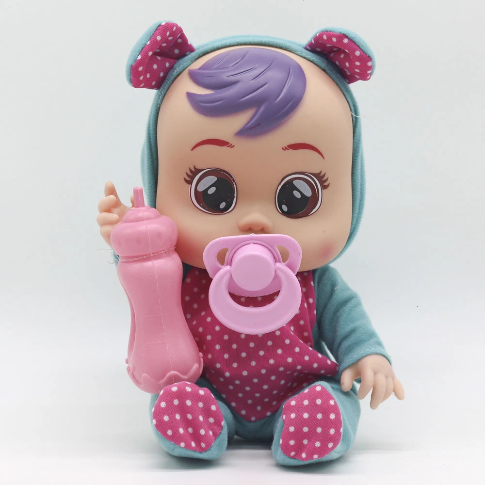 18 см 3D Силиконовая Кукла Reborn Cry Baby Высокое качество волшебные слезы куклы игрушки для детей Сюрприз подарок - Цвет: Crying doll 6