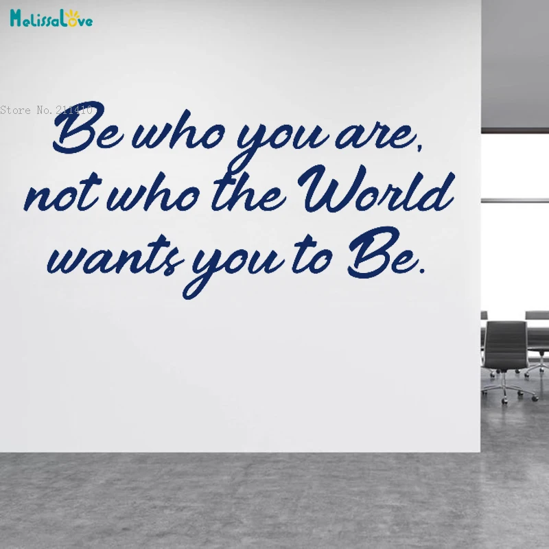 Наклейка на стену с надписью Be Who You Not The World | Дом и сад