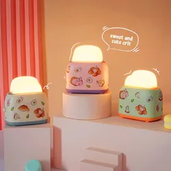 Creative LED Cartoon Night Light USB Charging Three-speed Dimming and Eye Protection Night Light Cute Bedroom Bedside Light Gift