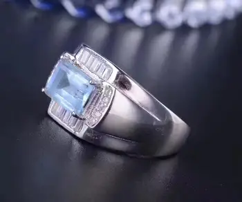

Aquamarine ring Natural And Real Aquamarine Ring Wedding Engagement Rings for Women 925 sterling silver Aquamarine Ring