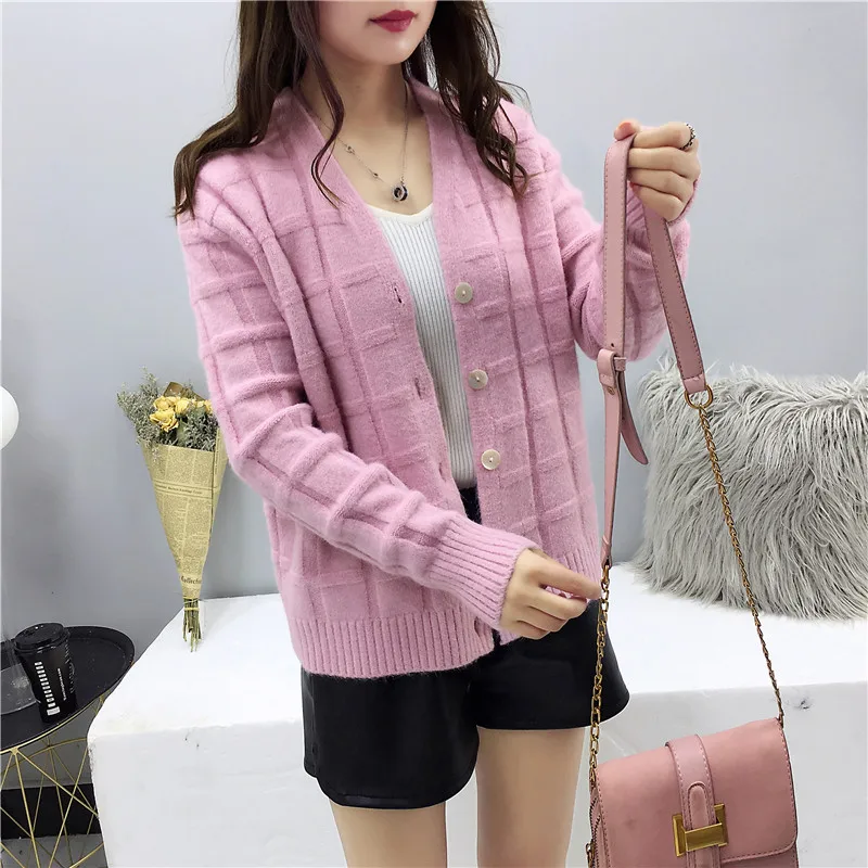

Sweater Women 2019 New autumn and Cardigan Female Knitted Sweater Long Sleeve Casual V-Neck Cardigans Woman Tops