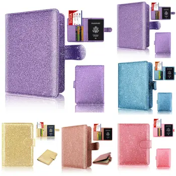 

Fashion RFID Blocking Passport Holder Card Holder Wallet Blingbling Leather Travel ID Card Cover Case Wallet