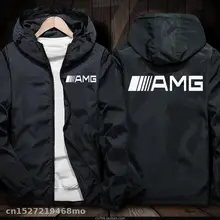 Ветрозащитная куртка для автомобиля с логотипом AMG, мотоциклетная куртка для езды на мотоцикле, костюм с капюшоном, ветровка, костюм для гонок